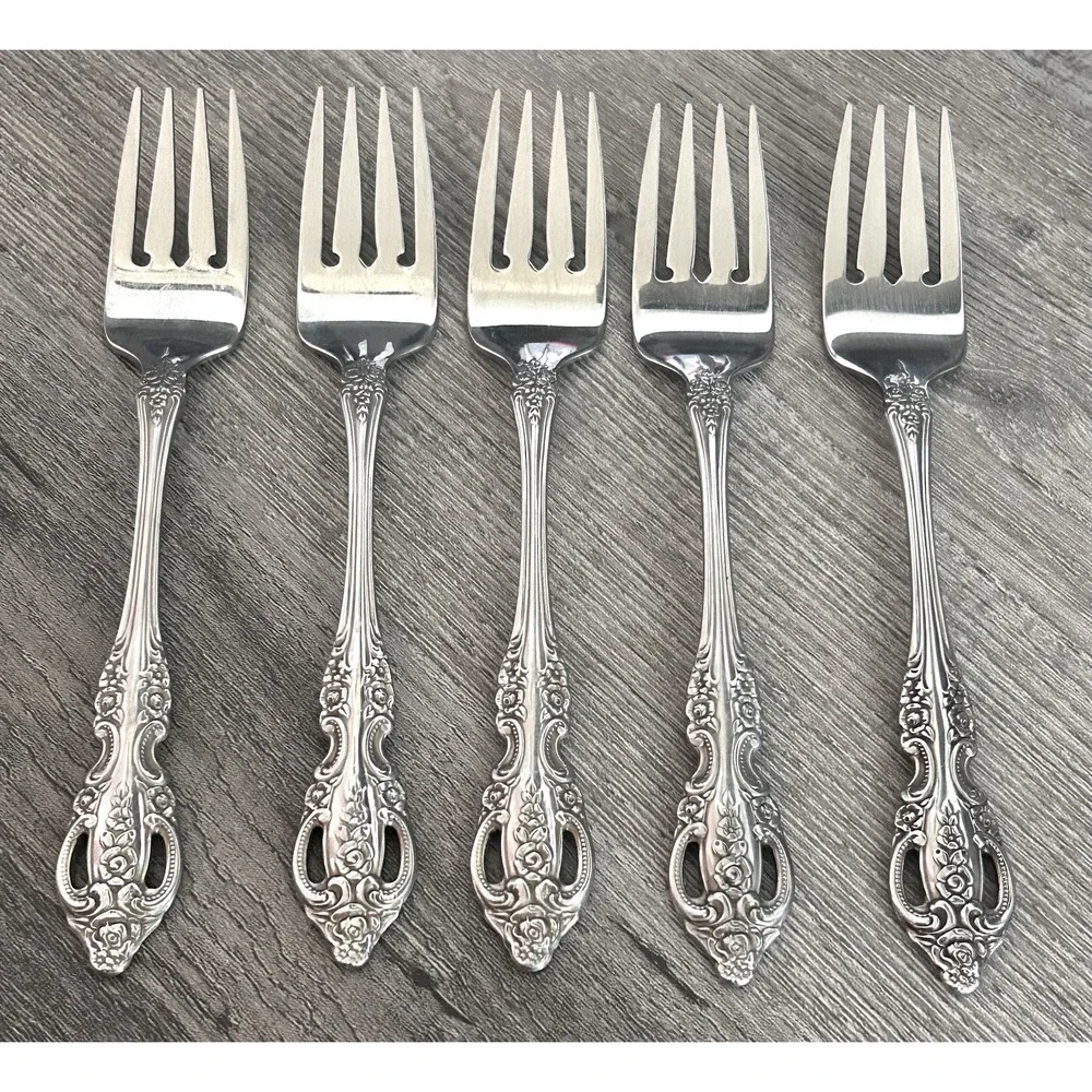 Onieda RENOIR PEMBROOKE‎ Salad Forks Set of 5 Stainless Made In USA